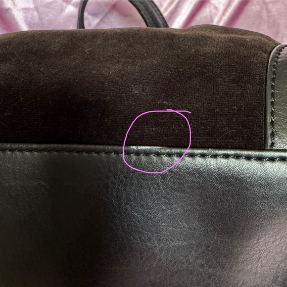 VINTAGE Juicy Couture Daydreamer Black Velour Tote Bag - Picture 7 of 16